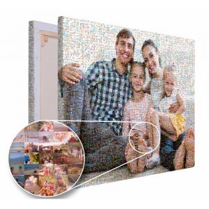 Fotomosaik auf Leinwand Mosaik Bild Familien Geschenk