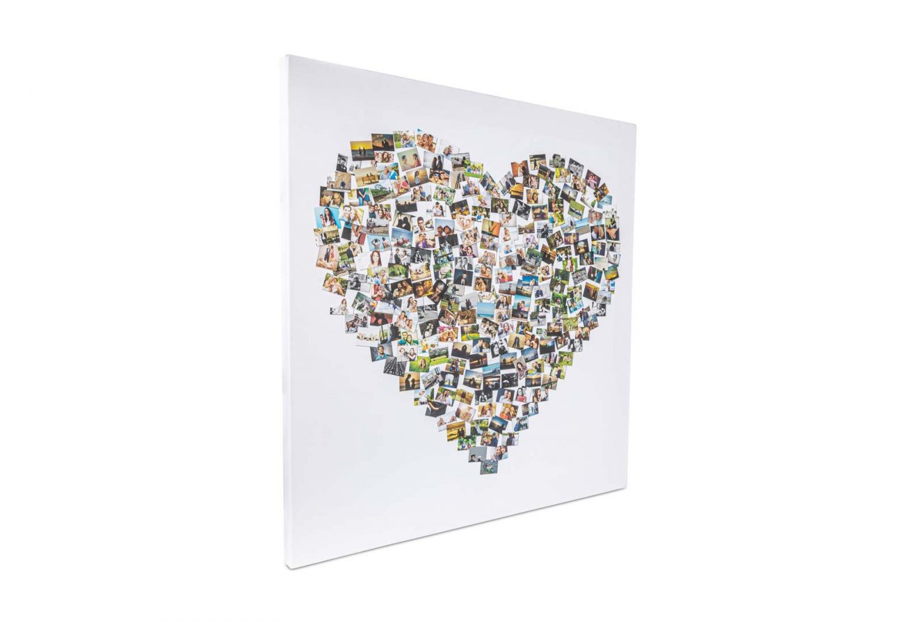 Fotocollage Leinwand Herz Collage mit eigenen Fotos | Geschenkideen Pimavo