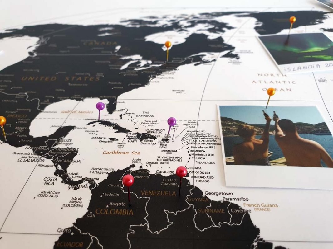 weltkarte kork pinnwand groß