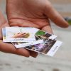 Weltkarte Polaroidfotos