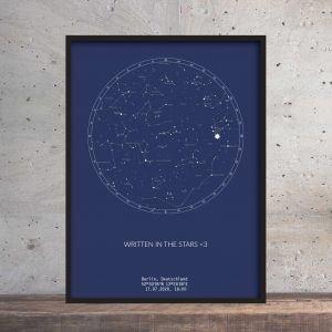 Sternenhimmel Poster Persönliche Sternenkarte Navy Blau Pimavo