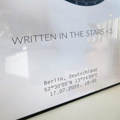 Sternenhimmel Poster Persönliche Sternenkarte Schwarz-Weiss Pimavo